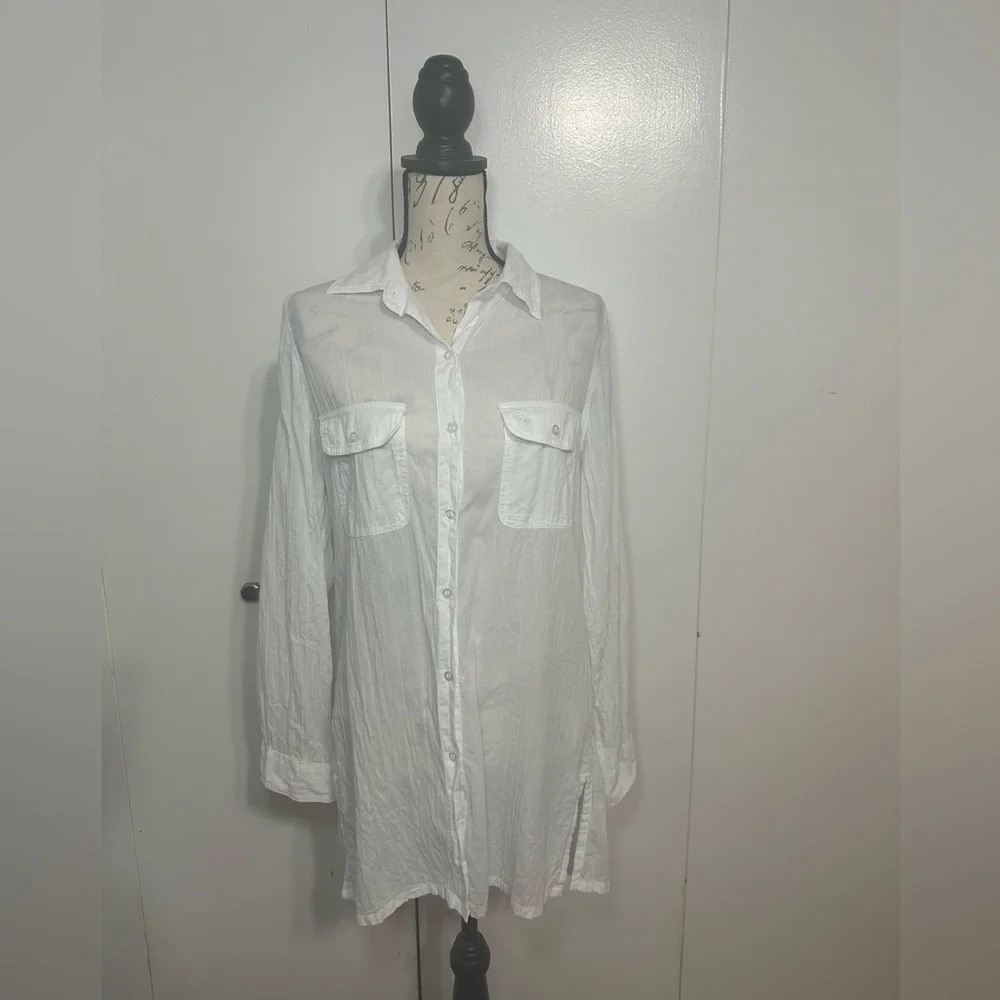 Lauren Ralph Lauren
Crushed Cotton Camp Shirt Swim Cover-Up - Picture 3 of 11